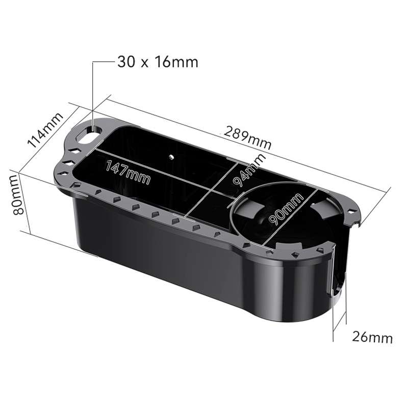 Yacht Cup Holder Fishing Tool Box Storage Rack(289x114x80mm)