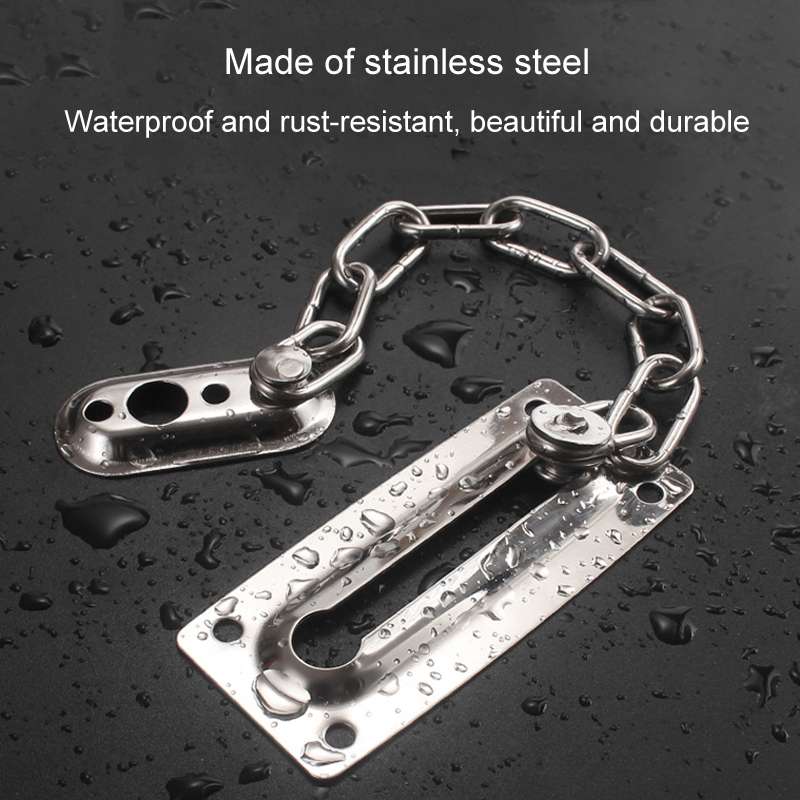 Security Door Chain Anti-theft Home Door Bolt Latch Window Chain Lock, Style: Round Silver