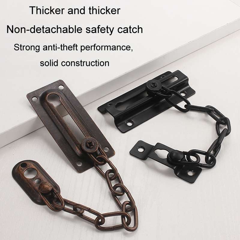 Security Door Chain Anti-theft Home Door Bolt Latch Window Chain Lock, Style: Round Silver
