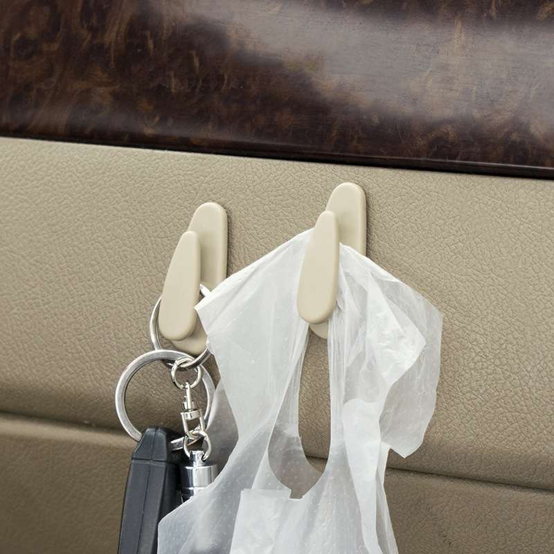 4pcs /Set Car Dashboard Adhesive Multifunctional Small Hook(Beige)