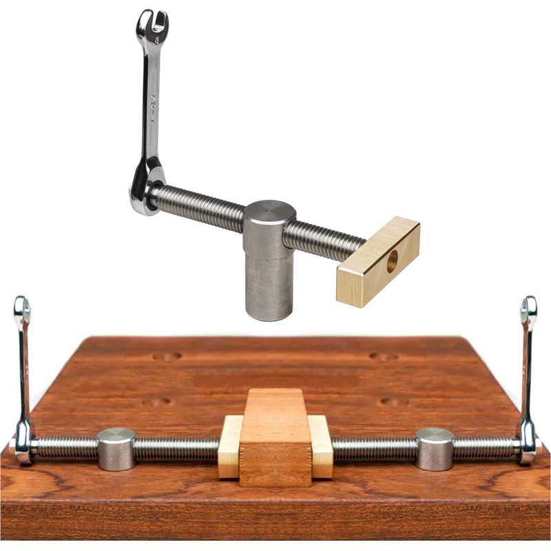 Woodworking Adjustable Desktop Vise Dowel Fast Fixed Clip Clamp Ratchet, Style: 20mm Silver