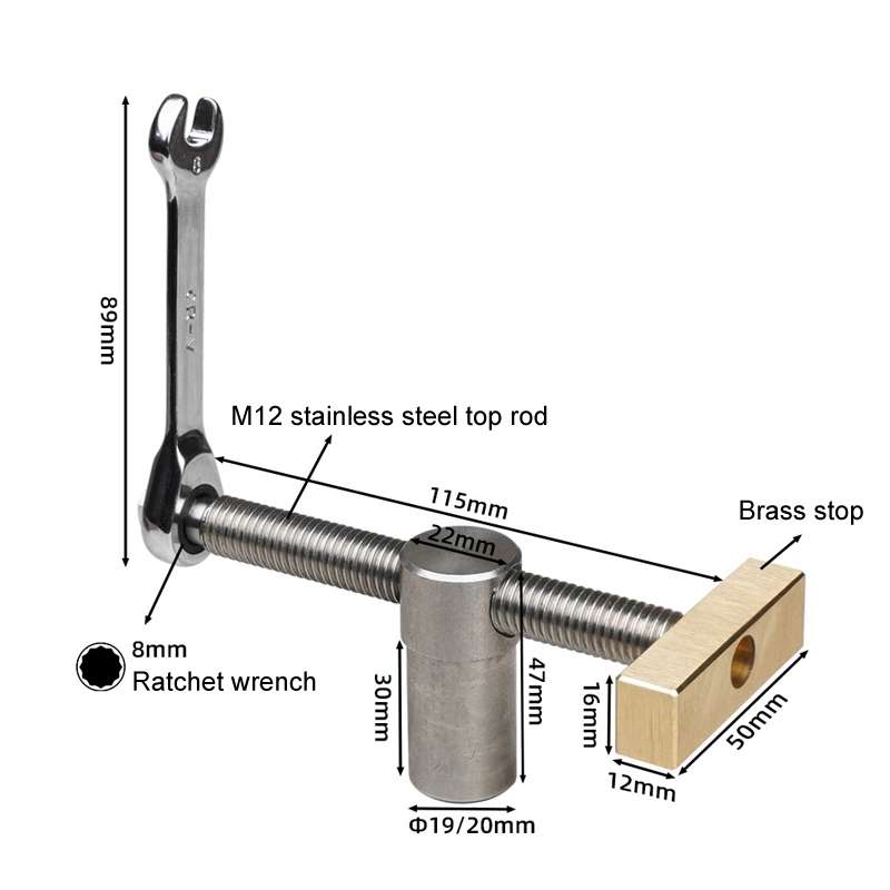 Woodworking Adjustable Desktop Vise Dowel Fast Fixed Clip Clamp Ratchet, Style: 20mm Silver