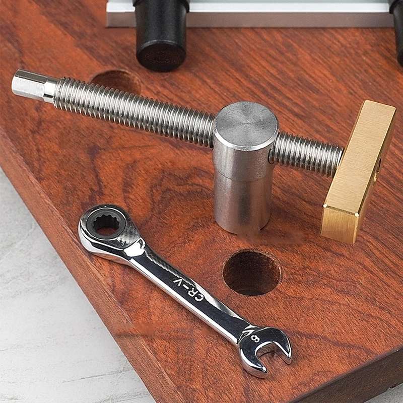 Woodworking Adjustable Desktop Vise Dowel Fast Fixed Clip Clamp Ratchet, Style: 20mm Silver