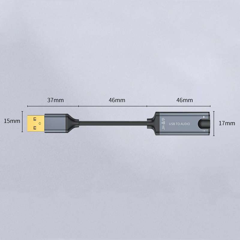 0.5m JINGHUA Z17 USB Sound Card With Cable Cell Phone Earphone Audio Converter