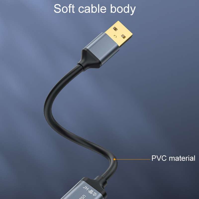 0.5m JINGHUA Z17 USB Sound Card With Cable Cell Phone Earphone Audio Converter