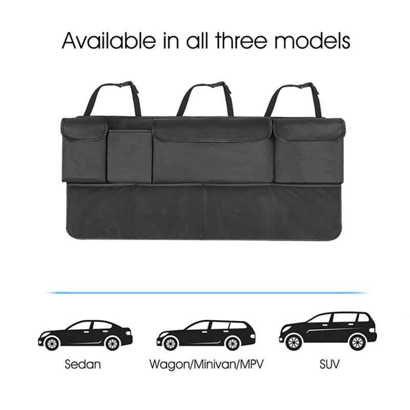 Car SUV Rear Seat Widening Organizing Storage Bag(Black)