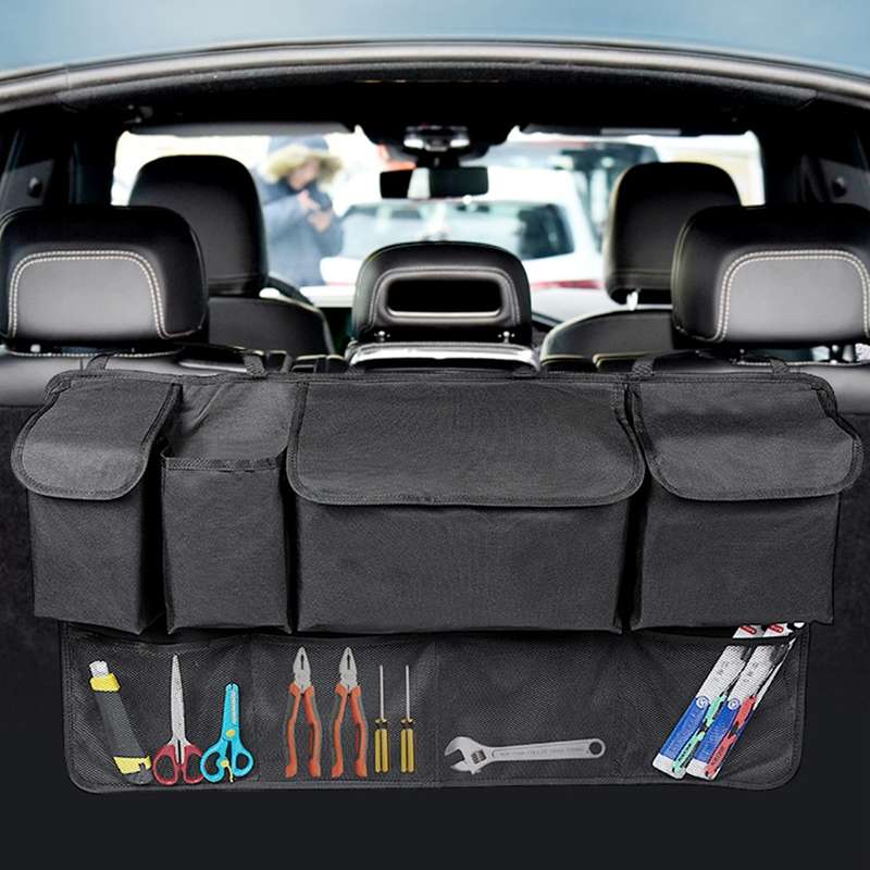 Car SUV Rear Seat Widening Organizing Storage Bag(Black)