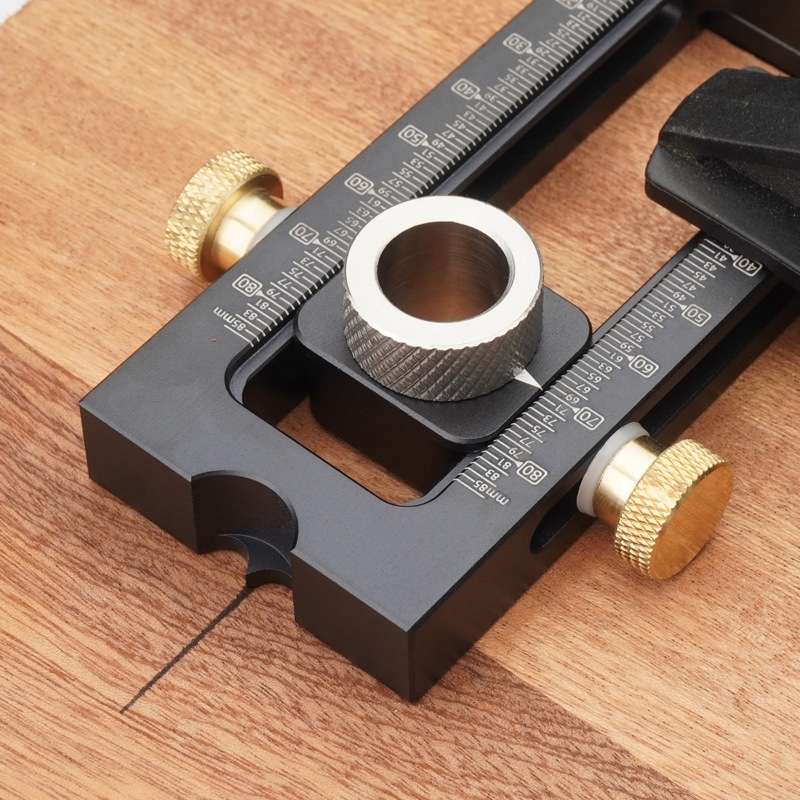MG0-000-0011 2 In 1 Flat Head Cross Oblique Drill Hole Puncher Locator Doweling Jig Bed Cabinet Scre