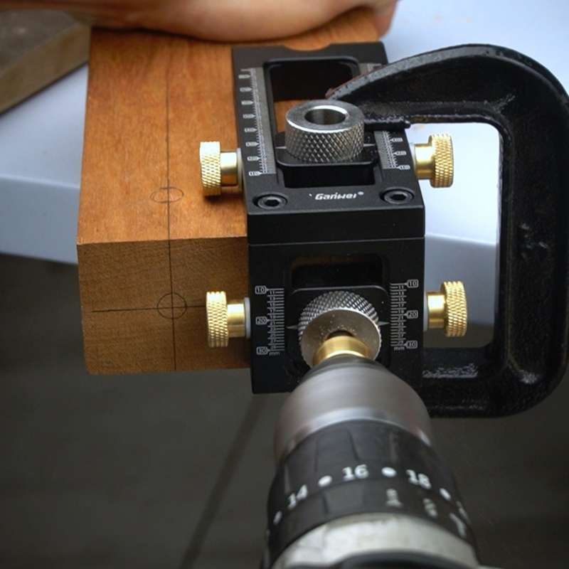 MG0-000-0011 2 In 1 Flat Head Cross Oblique Drill Hole Puncher Locator Doweling Jig Bed Cabinet Scre