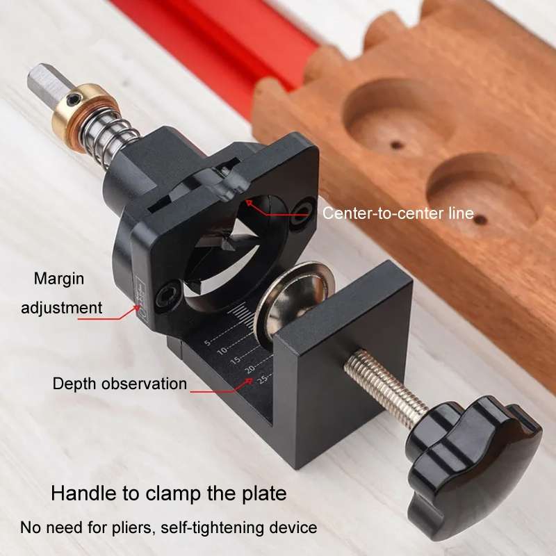 MG0-000-0016 35mm Hole Opening Locator Cabinet Door Hinge Drills Hole Jig Puncher Woodworking Tool