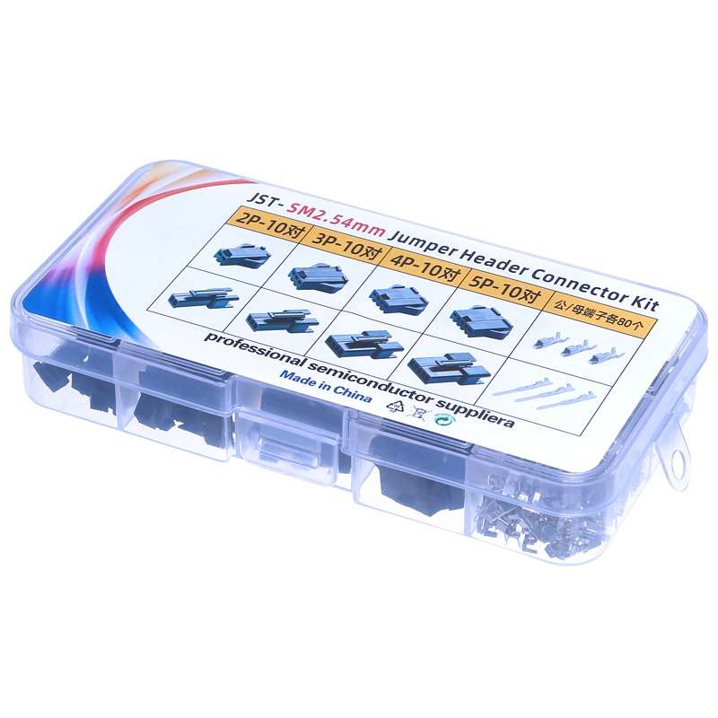 200pcs /Box JST-SM 2.54mm Pitch 2/3/4/5Pin Male/Female Header Connectors Adaptor