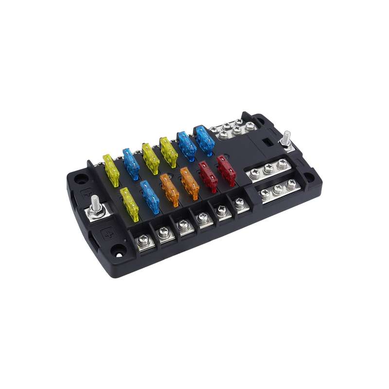RV Yacht 12-way LED Insulated Flame-retardant Fuse Holder Box with Wire(Configuration 4)
