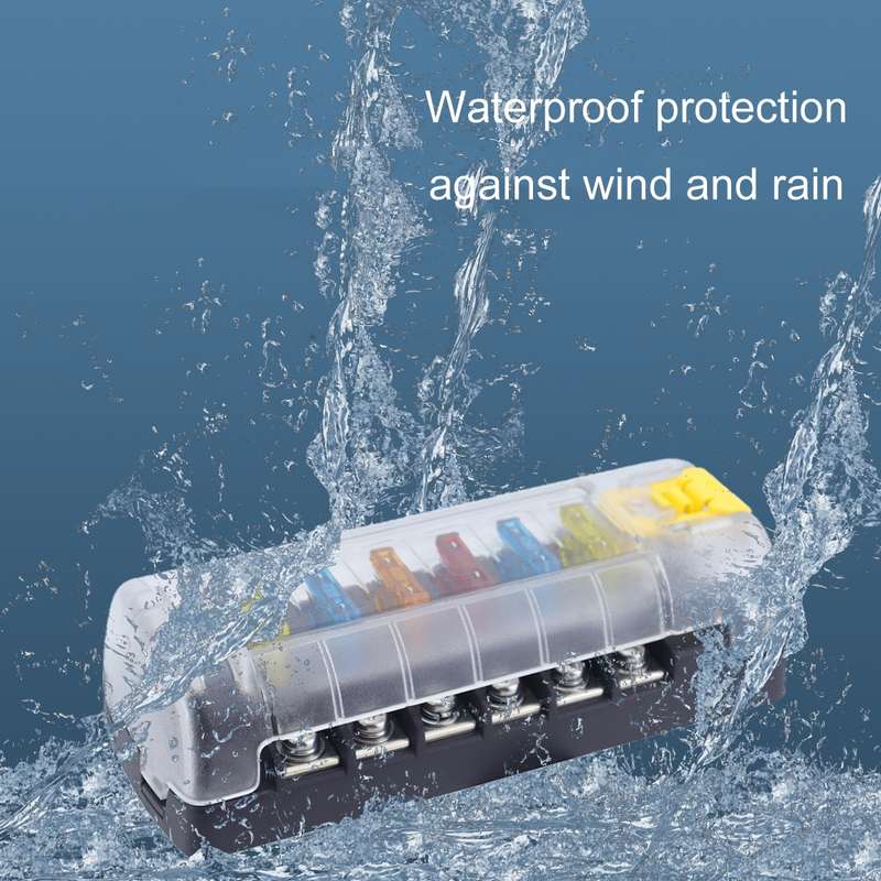 6-Way Plug-In Insulated Cover Fuse Box For Cars Yachts, Set: Enhanced Version A