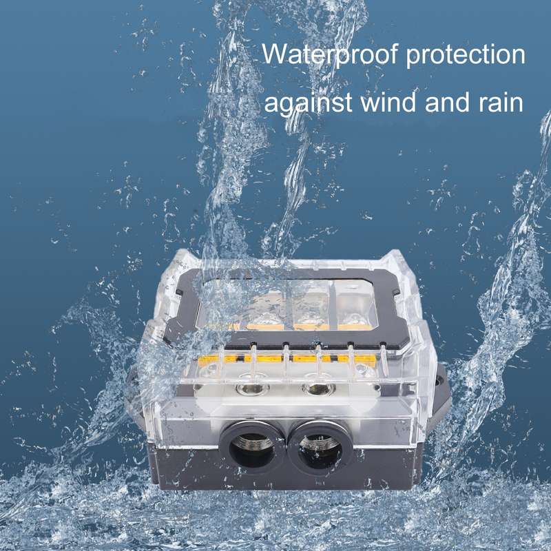 80A Car Audio Amplifier Modified Solid Brass Fuse Holder With Transparent Cover, Specifications: 3-w
