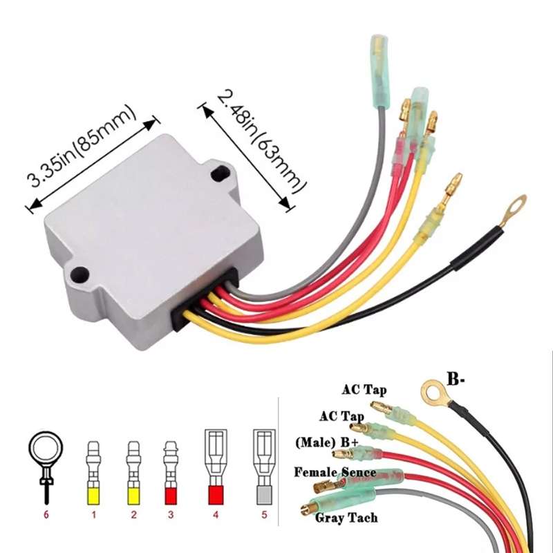 Voltage Regulator Rectifier For Mercury Mariner Outboard 6 Wire 815279 830179-2 815279-3 883072T 8M0