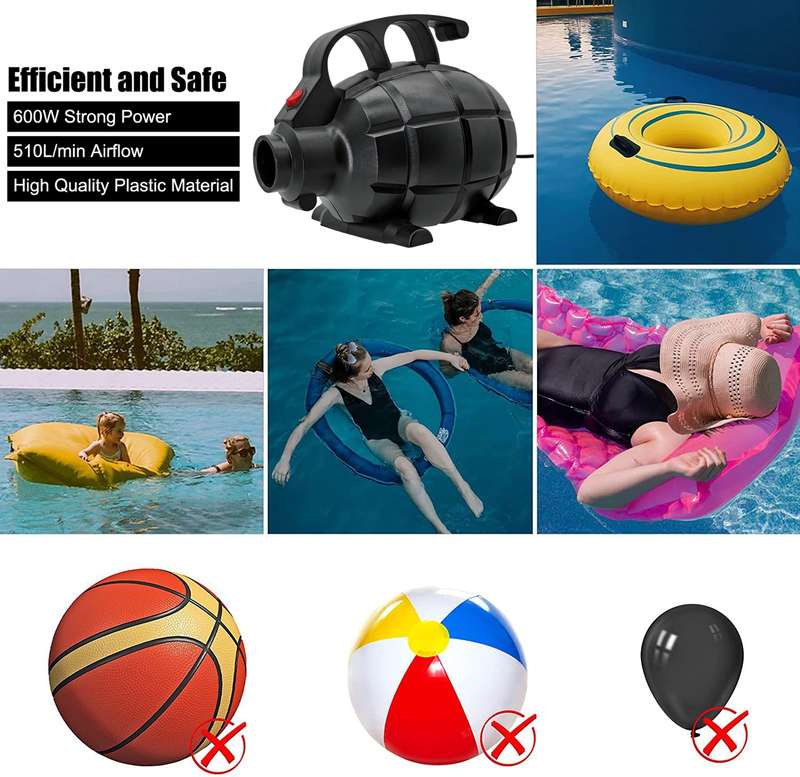 Electric Air Pump Household Inflatable Pump 600W High Power Electric Inflator, Plug: EU Plug