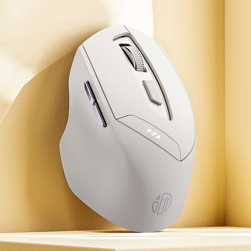 Inphic DR6 2.4G Wireless + Bluetooth 5.0/4.0 Tri-mode Charging Mute Office Gaming Computer Mouse(Whi