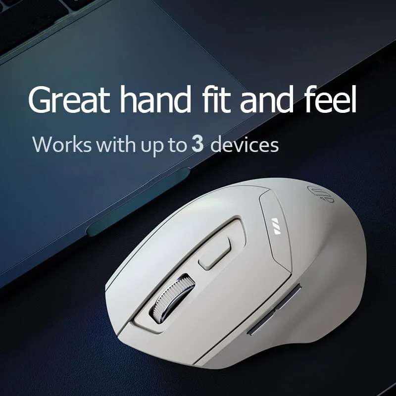 Inphic DR6 2.4G Wireless + Bluetooth 5.0/4.0 Tri-mode Charging Mute Office Gaming Computer Mouse(Whi