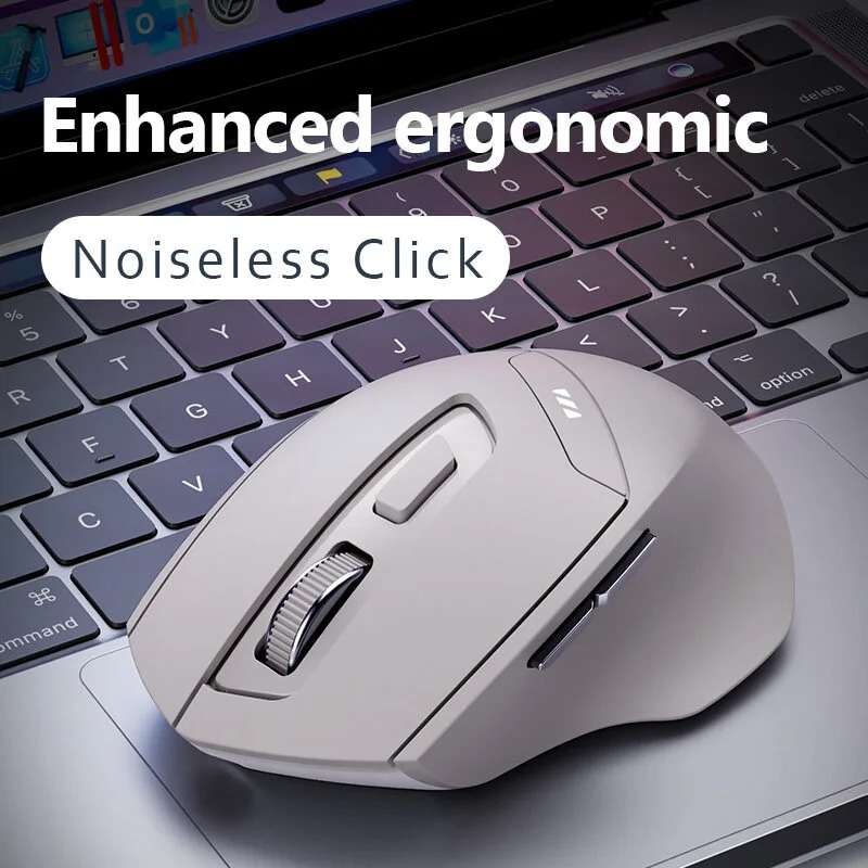 Inphic DR6 2.4G Wireless + Bluetooth 5.0/4.0 Tri-mode Charging Mute Office Gaming Computer Mouse(Whi