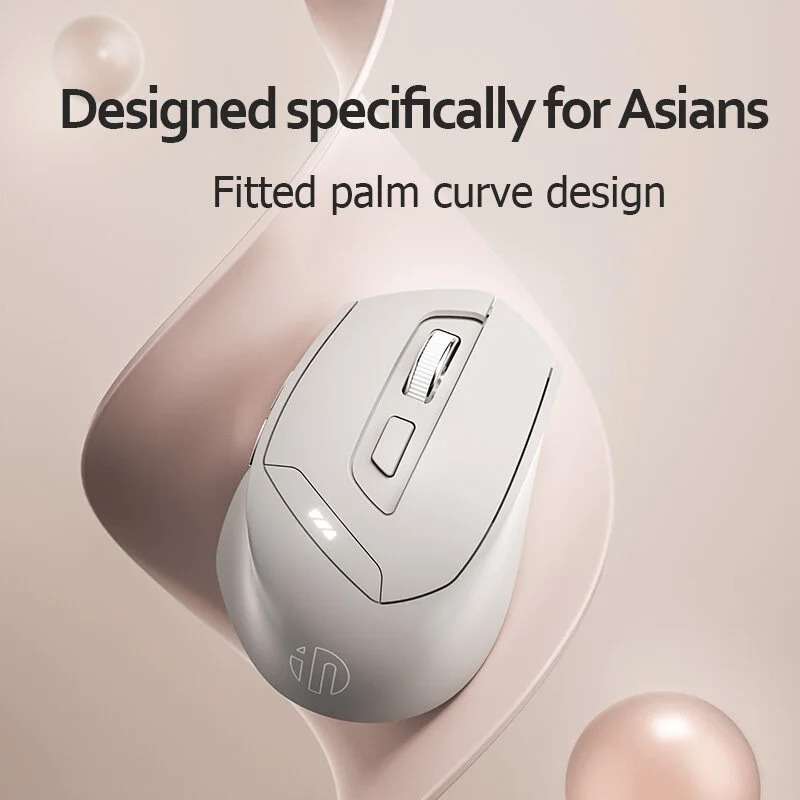Inphic DR6 2.4G Wireless + Bluetooth 5.0/4.0 Tri-mode Charging Mute Office Gaming Computer Mouse(Whi