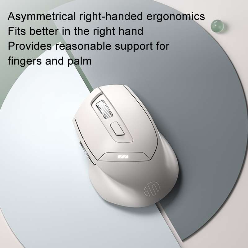Inphic DR6 2.4G Wireless + Bluetooth 5.0/4.0 Tri-mode Charging Mute Office Gaming Computer Mouse(Whi