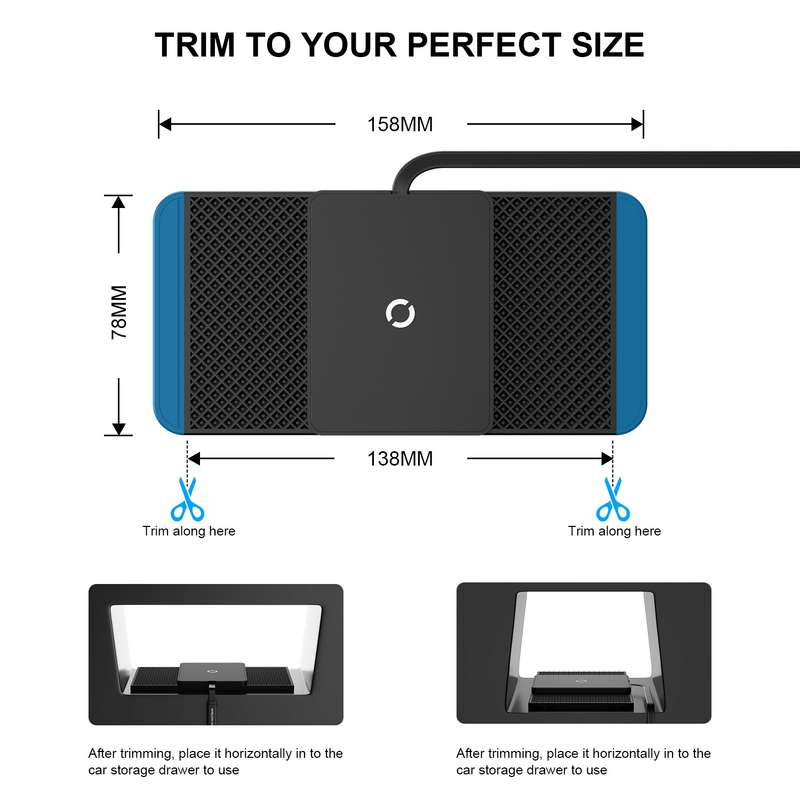 Avoid Camera Universal Car Wireless Charger Anti-slip Mat(USB Interface 0.3m)