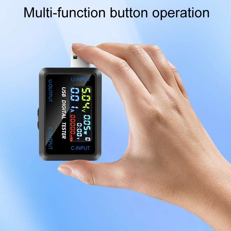 6527-Q Multifunctional Digital Voltage And Current Meter Portable Capacity Tester(USB+Type-C Port)