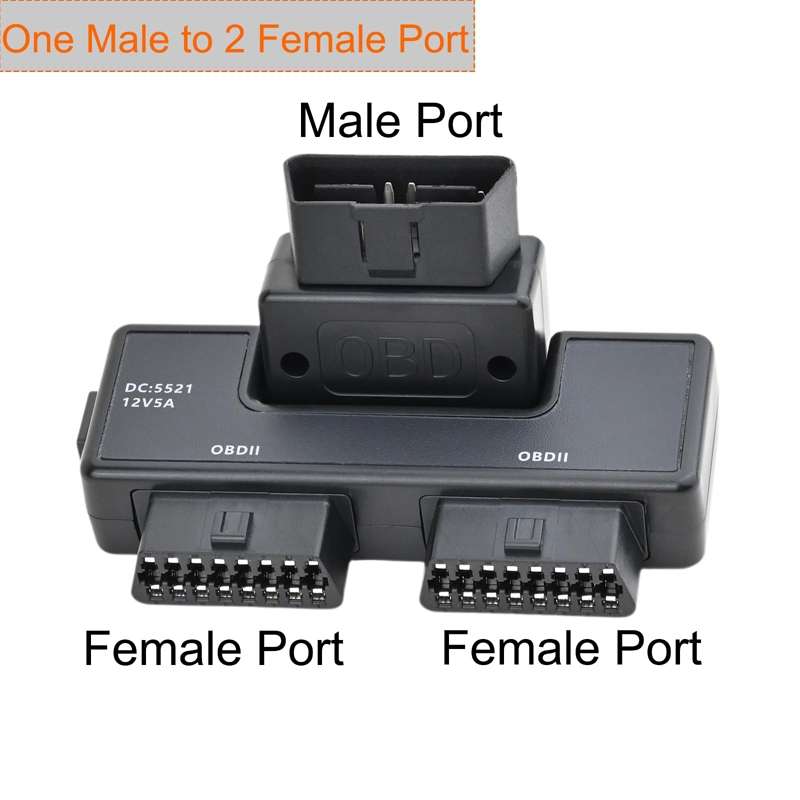 H015 OBD2 Automotive Universal 16Pin 1 To 2 Adapter
