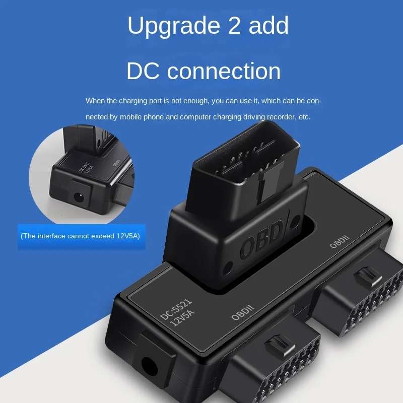 H015 OBD2 Automotive Universal 16Pin 1 To 2 Adapter