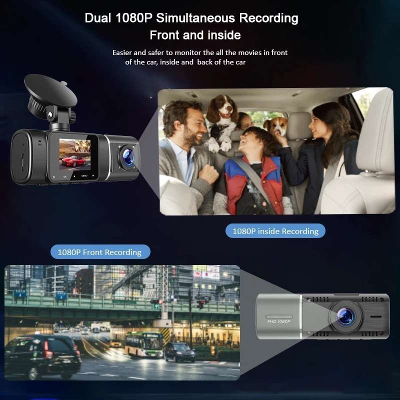 Dual Recording Front 1080+Internal 1080 HD Car Recorder