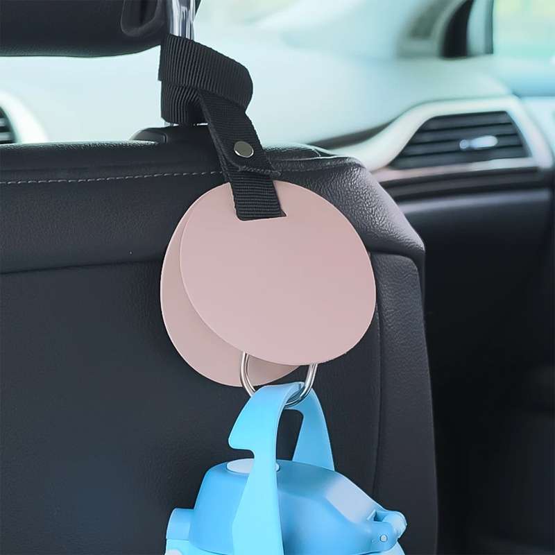 2pcs Concealed Car Seatback Leather Storage Hooks(Black)