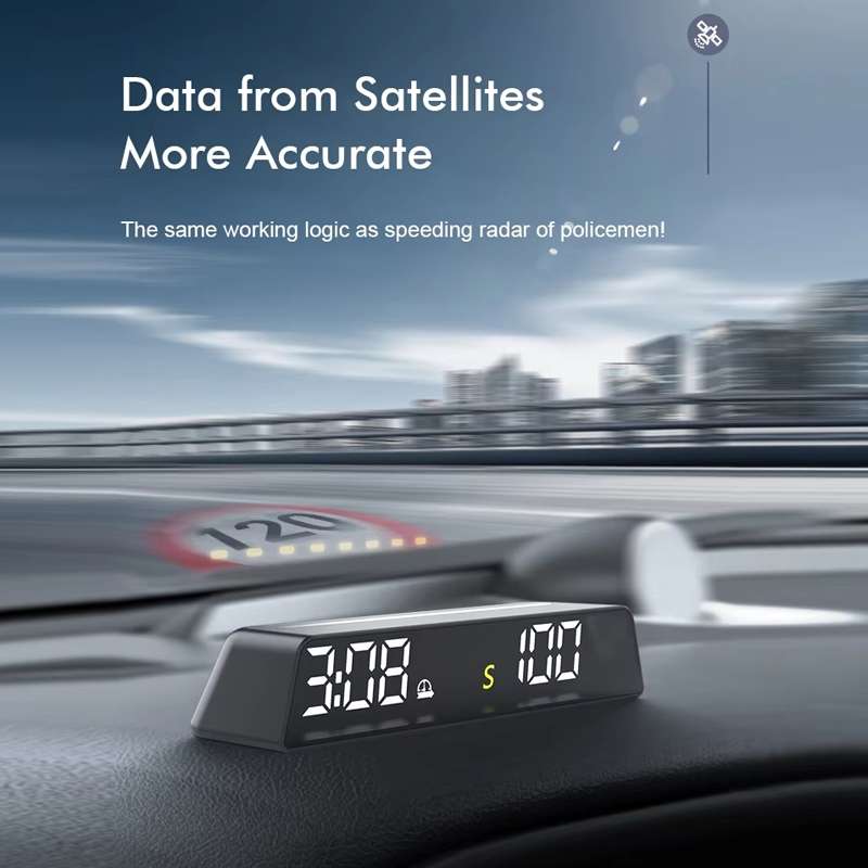 Head-up Display USB Powered High-definition Vehicle Code Altitude Meter(All White)