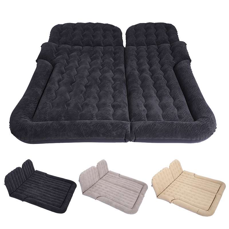 Inflatable Mattress For Car Travel SUV Rear Seat/Trunk, Color: Beige