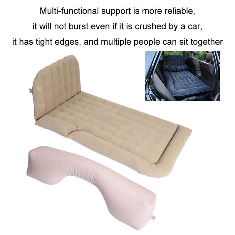 Inflatable Mattress For Car Travel SUV Rear Seat/Trunk, Color: Beige