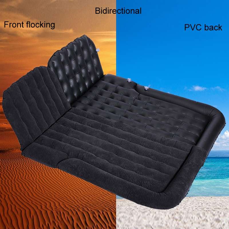 Inflatable Mattress For Car Travel SUV Rear Seat/Trunk, Color: Beige