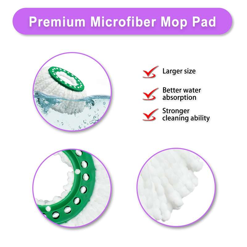 For Libman Tornado Spin Mop Microfiber Mop Pad Replacement Parts