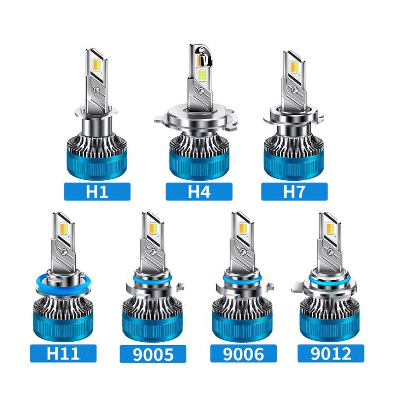 50W Three-color LED Double Copper Tube Aluminum Alloy Headlight, Bulb: H11