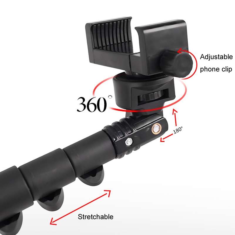 Outdoor Walking Extended Handheld Live Stands Retractable Selfie Stick(Black)