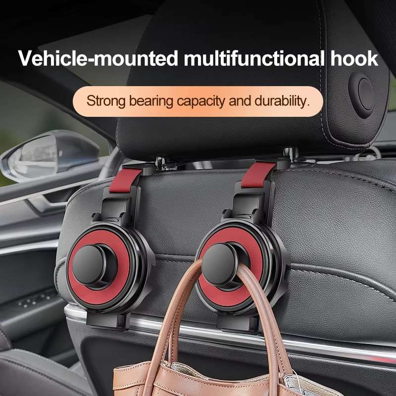 3 In 1 Car Seat Back Hanger for Cup and Phone Vehicle Seat Headrest Hooks(Beige)