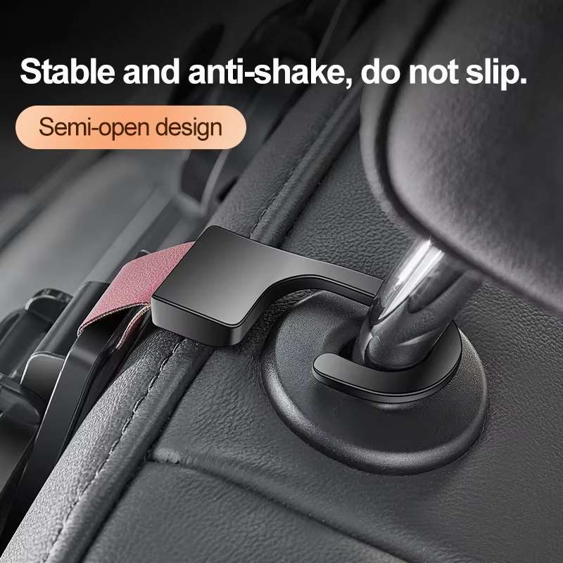 3 In 1 Car Seat Back Hanger for Cup and Phone Vehicle Seat Headrest Hooks(Beige)