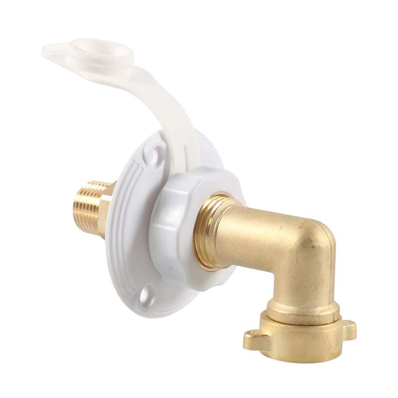 Brass Water Inlet Check Valve For Yacht RV With Adapter(White)