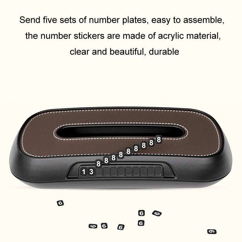 Car Sun Visor Hanging Sunroof Seat Back Tissue Box, Color: Leather Black