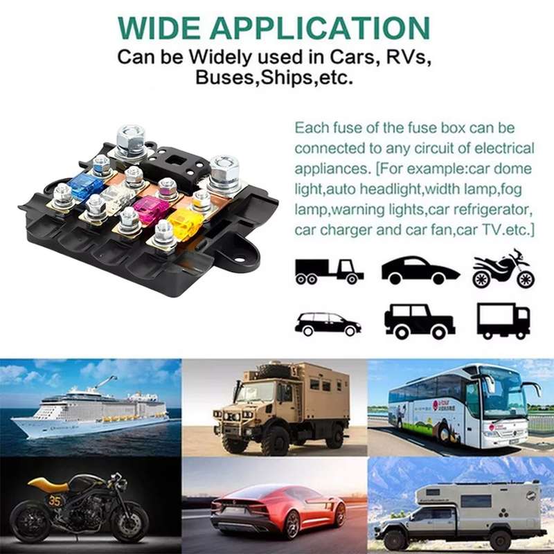 Five-Way One-Input Four-Output Fuse Box RV Power Supply Modification, Specifications: Fuse Box