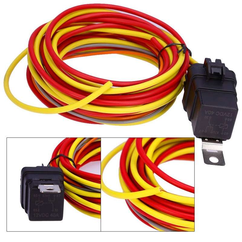 40A Dual Electric Thermostat Cooling Fan Wiring Harness Kit(40A 12V 4-pin)