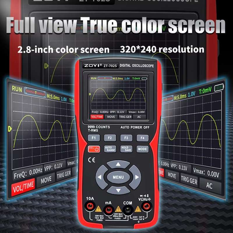 ZOYI Color Screen Multifunctional Handheld Digital Oscilloscope Multimeter(English)