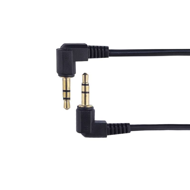3.5mm Stereo Car Audio Cable PU Gold-plated Elbow Spring Cable(Male To Male)