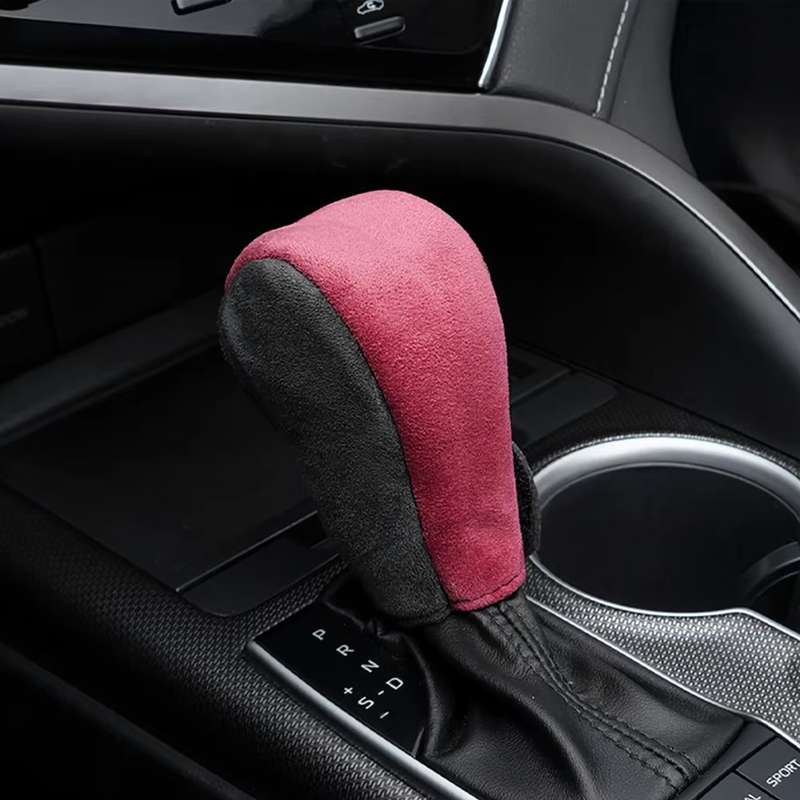 Suede Automatic Manual Gear Lever Cover(Red)
