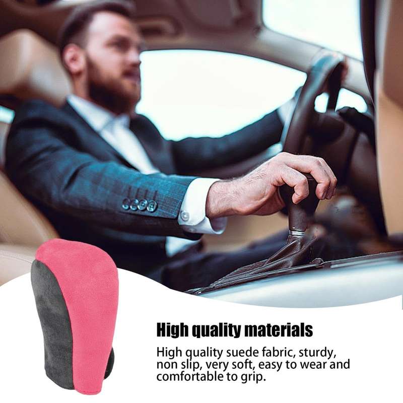 Suede Automatic Manual Gear Lever Cover(Red)