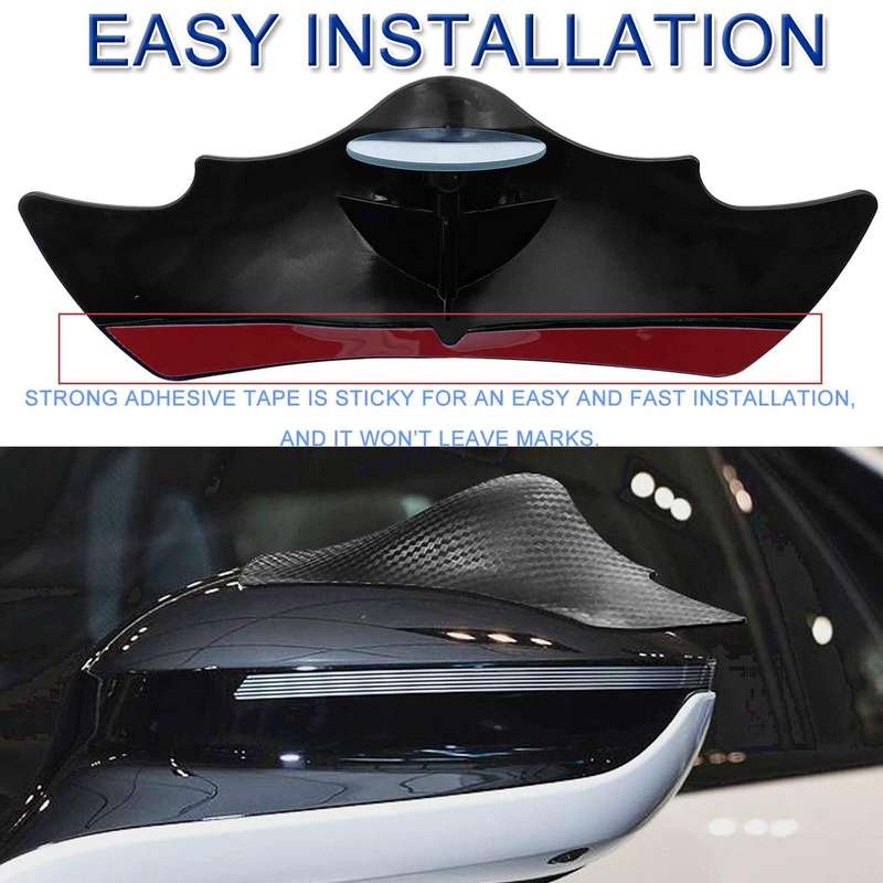 1pair Car Rearview Mirror Rain Eyebrow Blind Spot Reversing Round Mirror(Black)