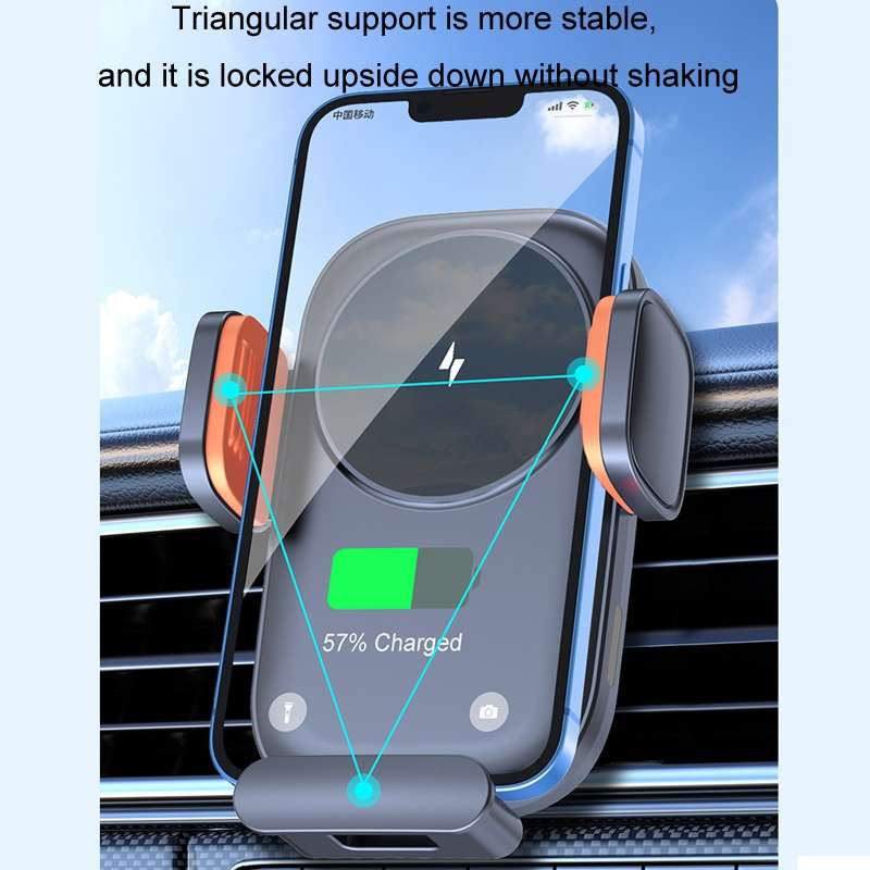Car Wireless Charging Outlet Navigation Mobile Phone Holder(Single Hook Type)